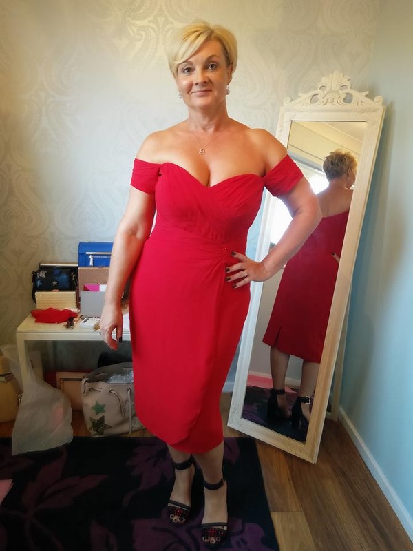 Bespoke red gown made by norfolk seamstress Gemma Slater at Pink Couture